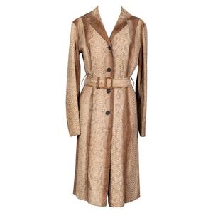 Prada S/S 2004 Runway Python Leather Belted Trench Coat